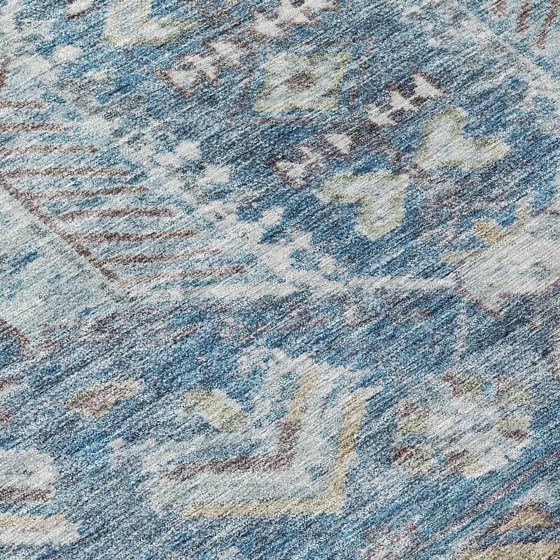 Machine Washable Indoor/ Outdoor Boho Traditional Chantille Rug