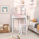 preview thumbnail 6 of 53, Costway Kids Vanity Table & Stool Set with Cute Polka Dot Print - See Details Pink