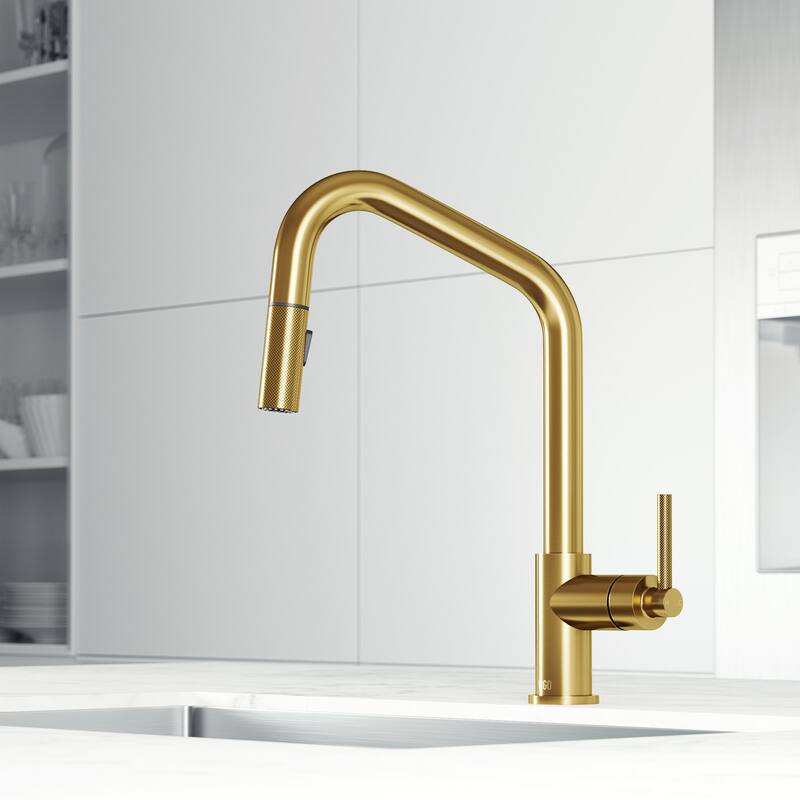 VIGO Utopia 14" H Single Handle Pull-Down Sprayer Kitchen Bar Faucet