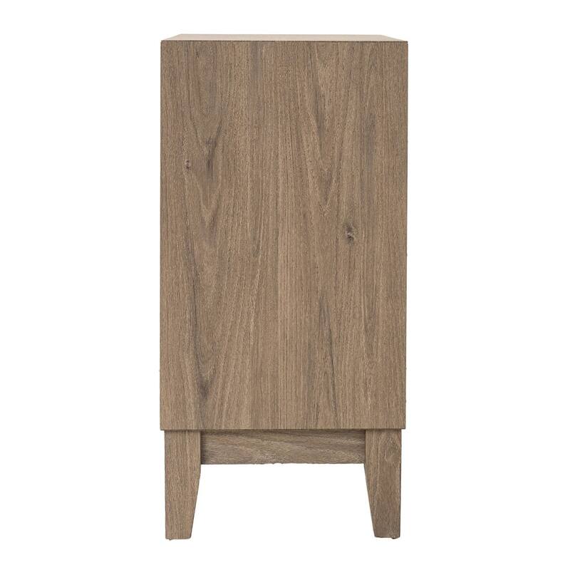 Mid-Century Modern Wooden Storage Buffet with Doors and Shelves