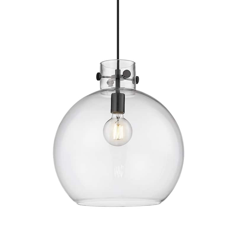 Innovations Lighting 410-1PL-15-14 Newton Sphere Pendant Newton Sphere - Matte Black / Clear