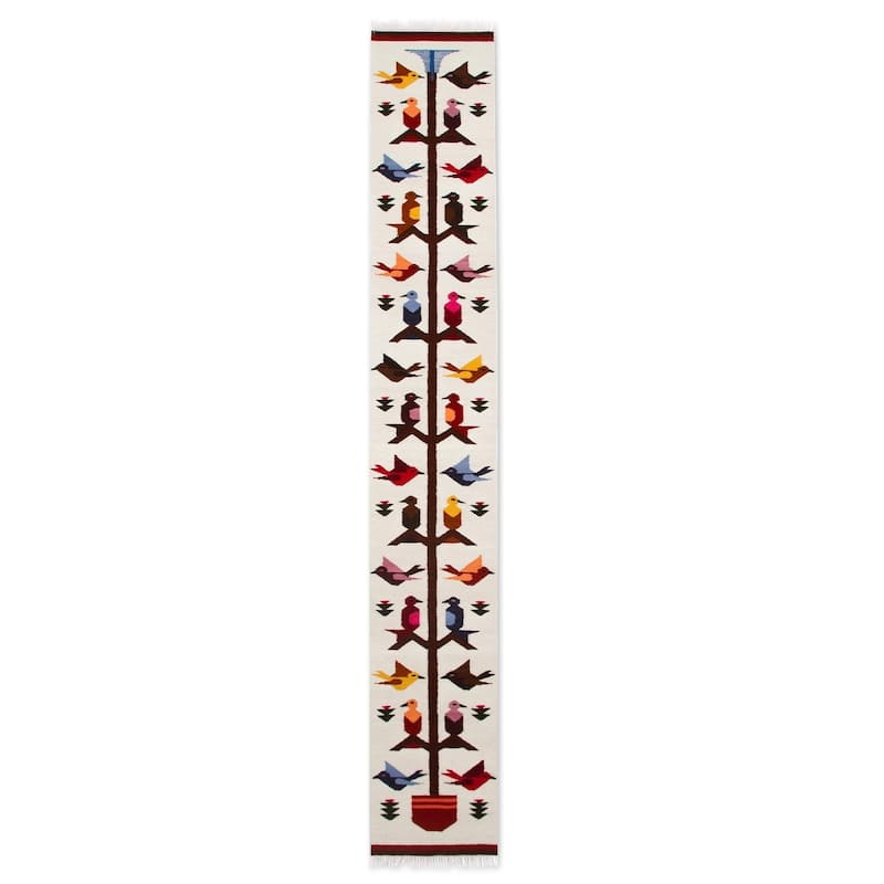 Handmade Wool and Cotton with Self Fringe Table Runner (Peru)
