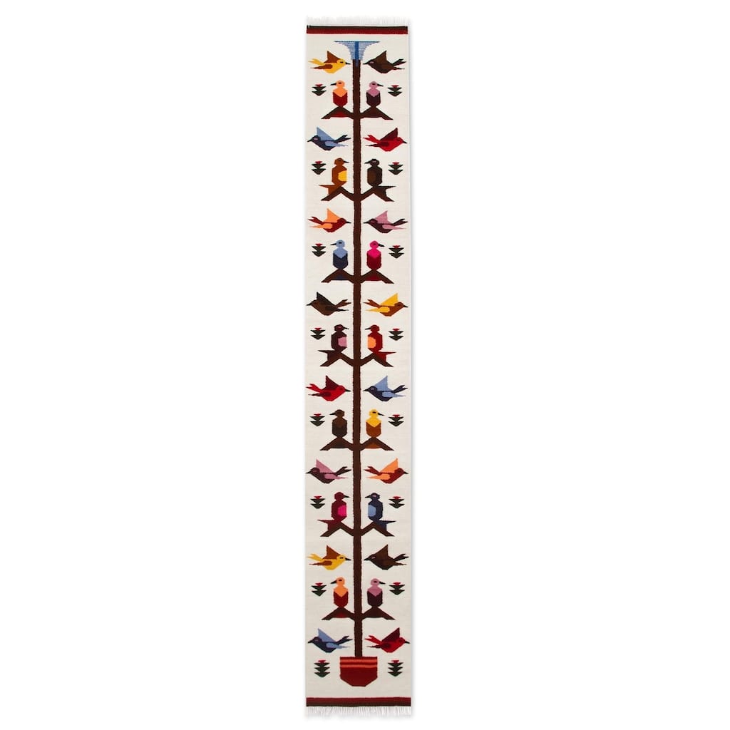 Handmade Wool and Cotton with Self Fringe Table Runner (Peru)