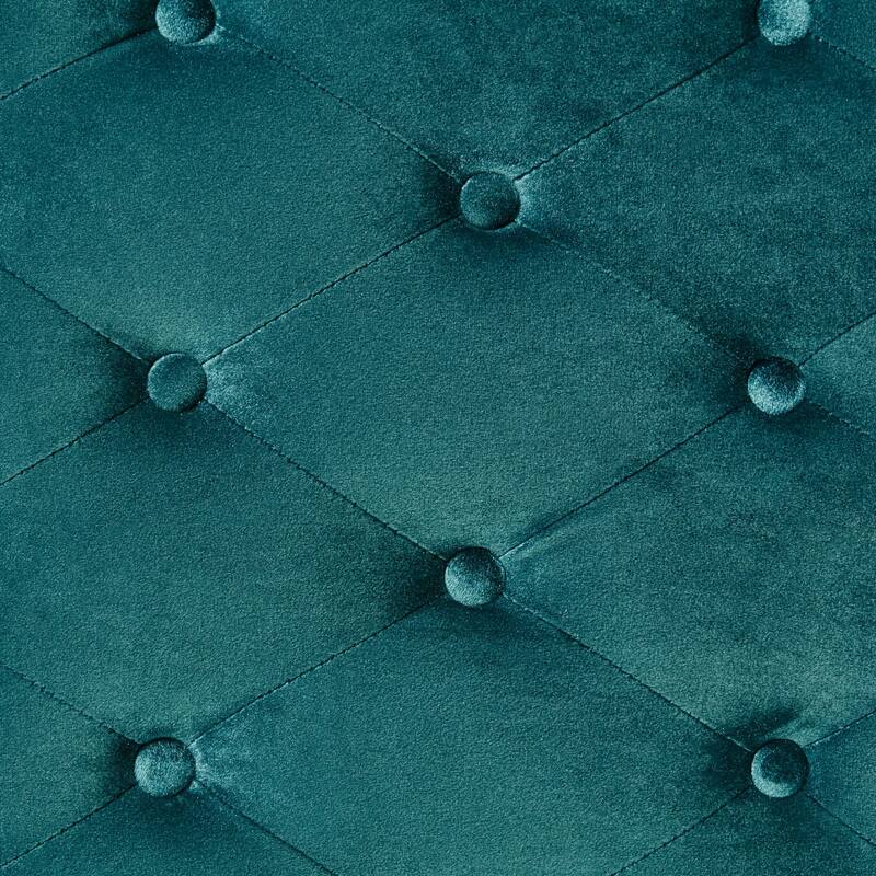 Roomfitters Tufted Velvet Chaise Lounge with Bolster Pillow, Elegant Relaxing Accent Seating