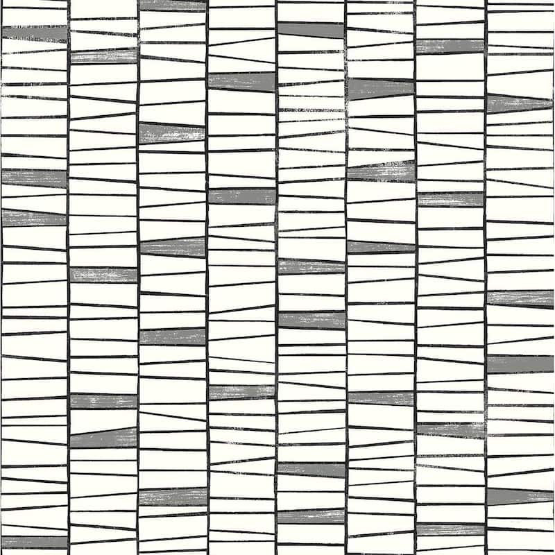 Stacy Garcia Home Organic Stripe Peel and Stick Wallpaper - 20.5 in. W x 18 ft. L - Monochrome