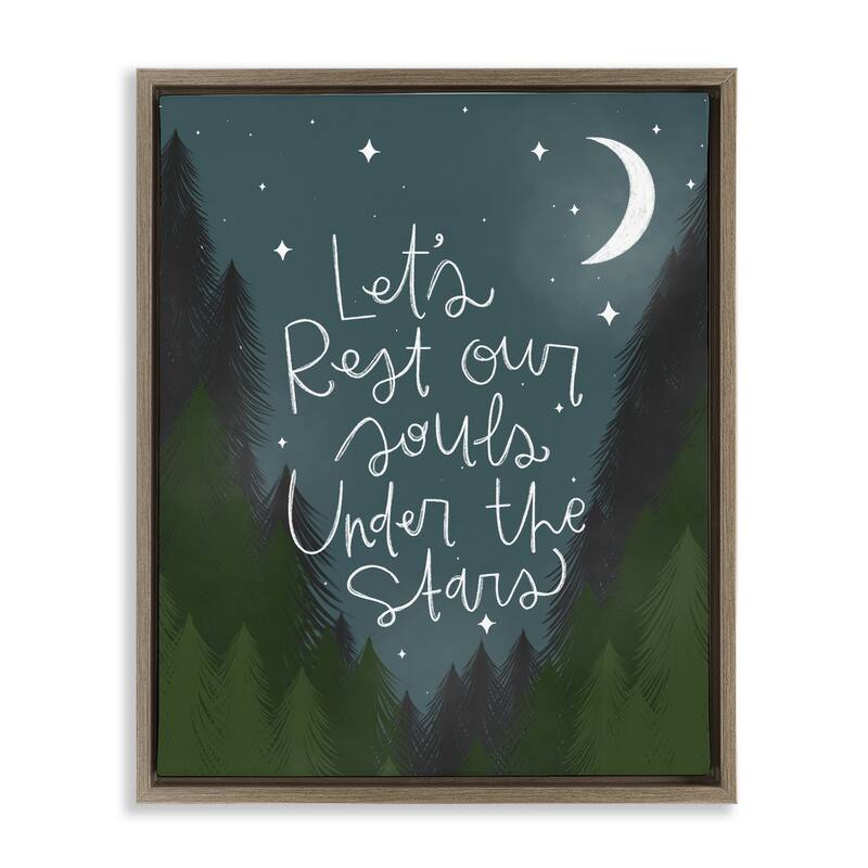 Stupell Rest Our Souls Under Stars Framed Floater Canvas Wall Art Design By Mandy Ford Art + Illustration - 25 x 31 - Brown