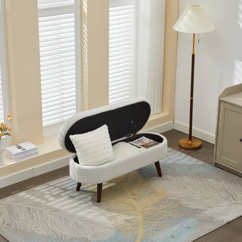 Basics Upholstered Storage Ottoman and Entryway Bench