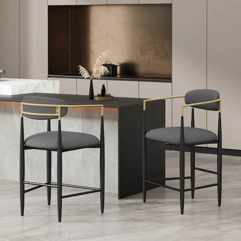 Elmore Fabric and Iron 25 Inch Counter Stools (Set of 2) by Christopher Knight Home
