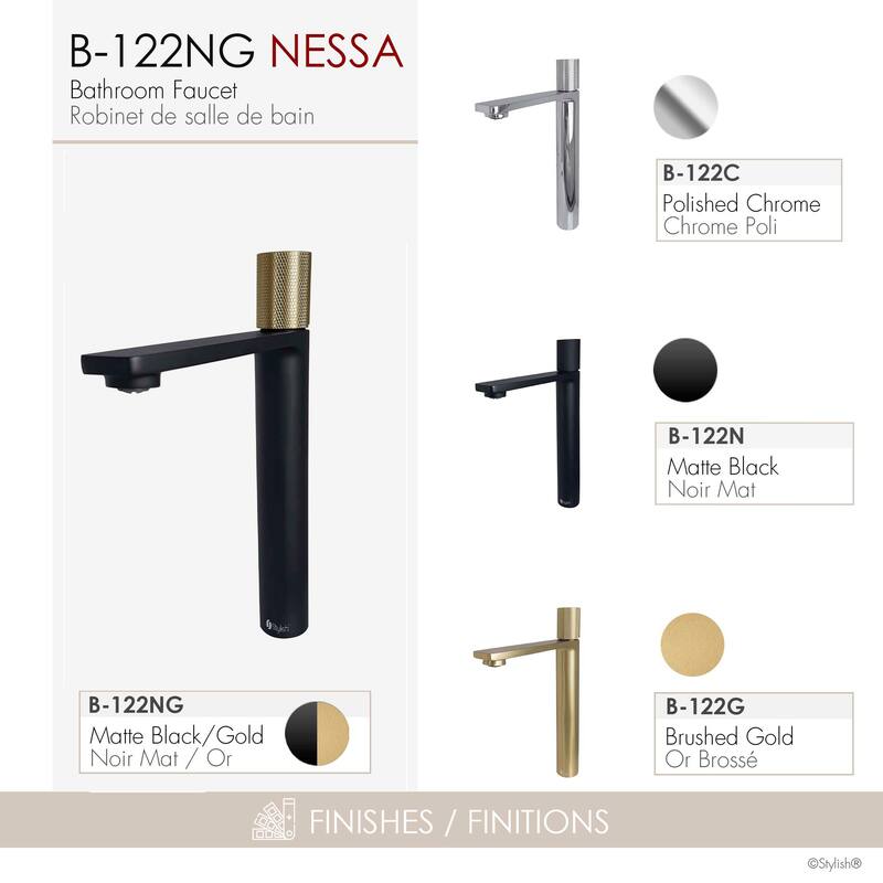 Stylish Nessa Single Handle Ht 12 1/2" Vessel Bathroom Faucet B-122