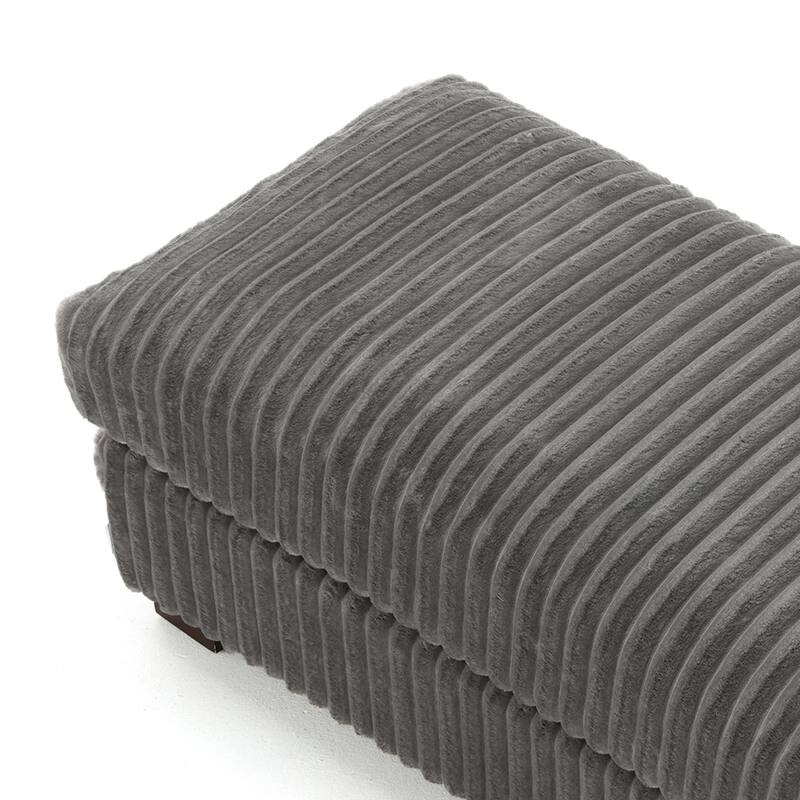 40"W Cotton Flannel Modular Sectional Ottoman