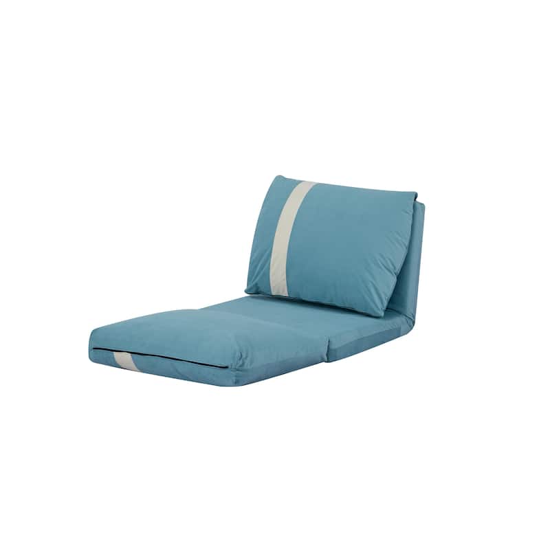 Floor Sofa Bed with 6-Position Adjustable, Sleeper Sofa with 5-Second Foldable, Upholstered Bean Bag Base & Pillow
