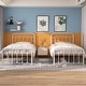 preview thumbnail 17 of 20, VECELO Modern Metal Platform Kids Bed Frame,Twin Size Bed Set of 2 White