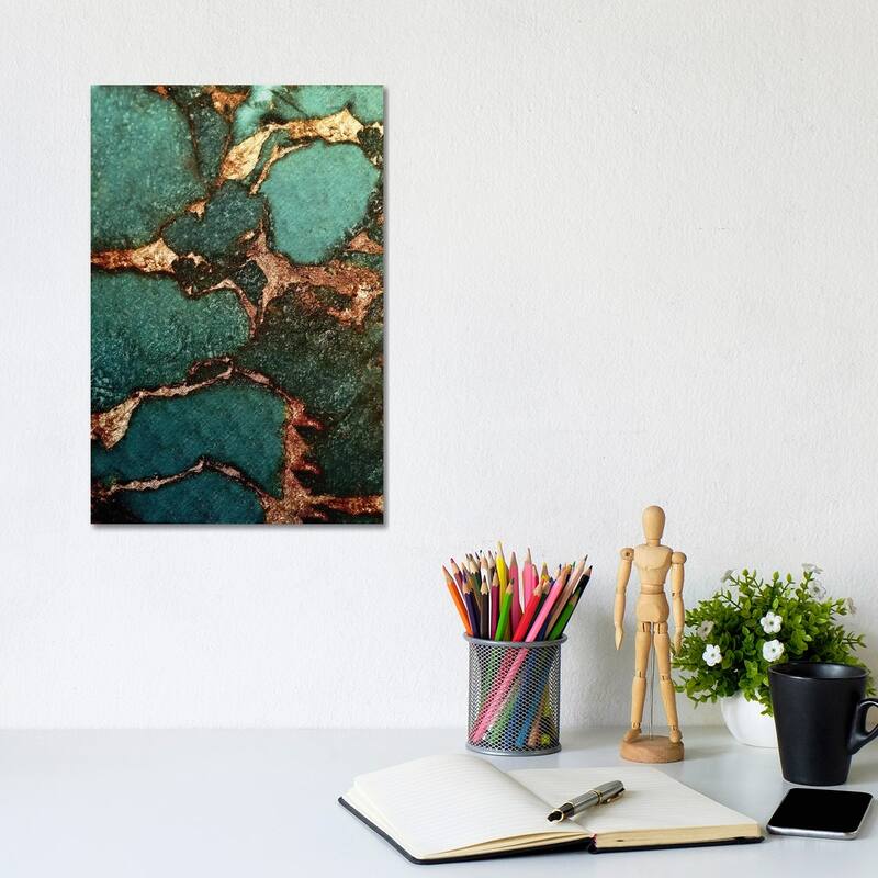 iCanvas "Gemstone And Gold - Emerald" by Monika Strigel Canvas Print - 12x8x0.75