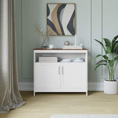 Classic Sideboard and Buffet Cabinet with Open and Closed Storage