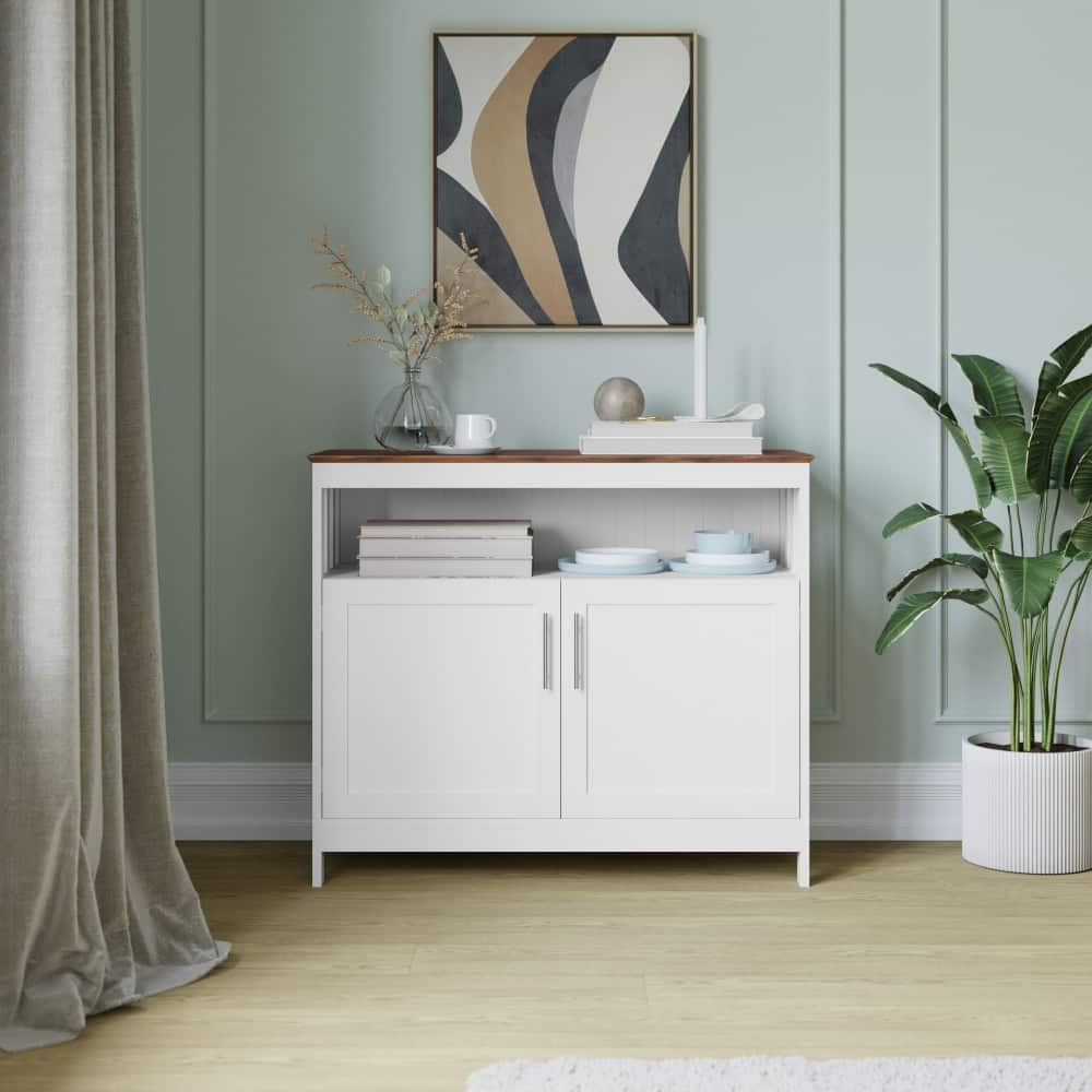Classic Sideboard and Buffet Cabinet with Open and Closed Storage