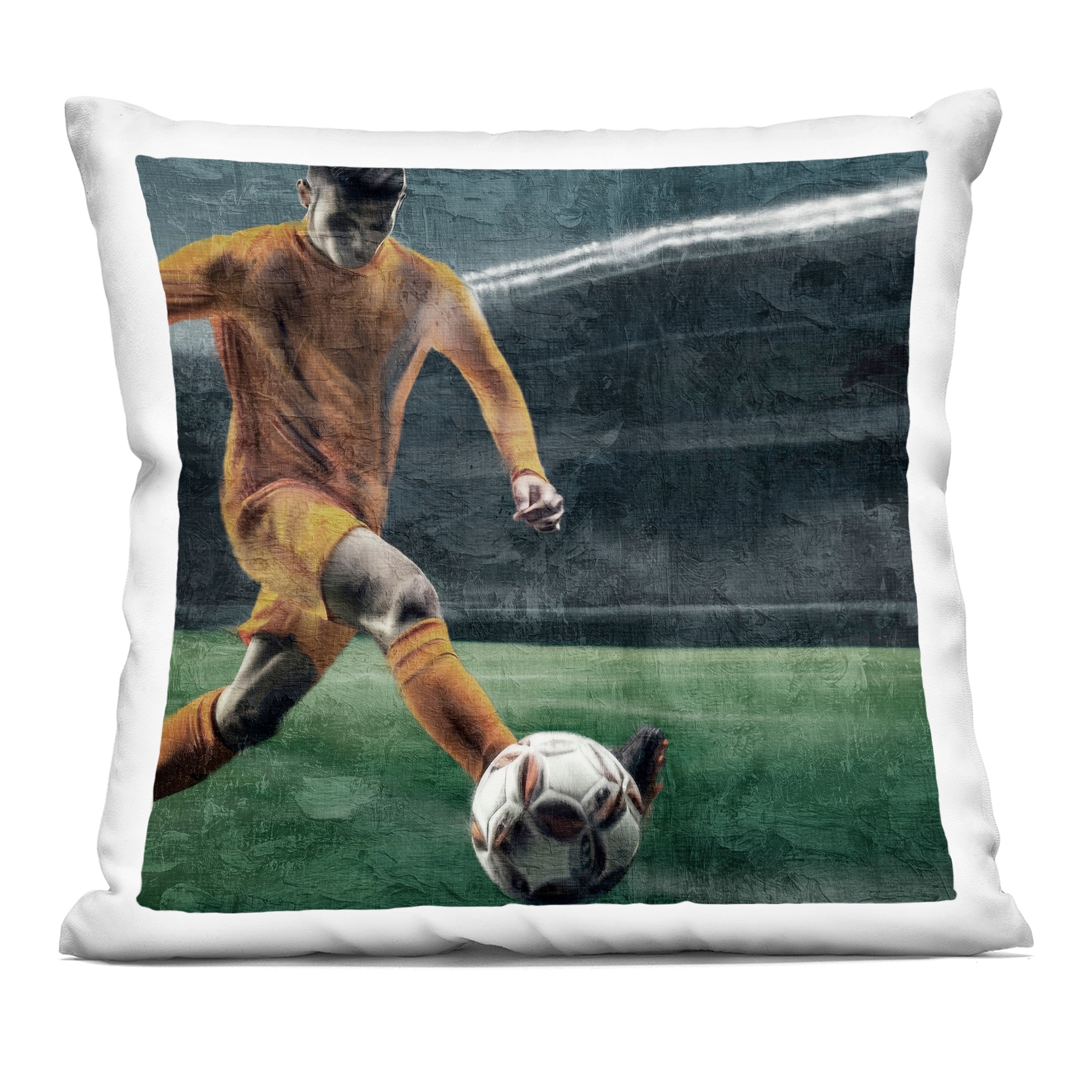 Stupell Soccer Kick In Action Decorative Printed Throw Pillow Design By Kim Allen