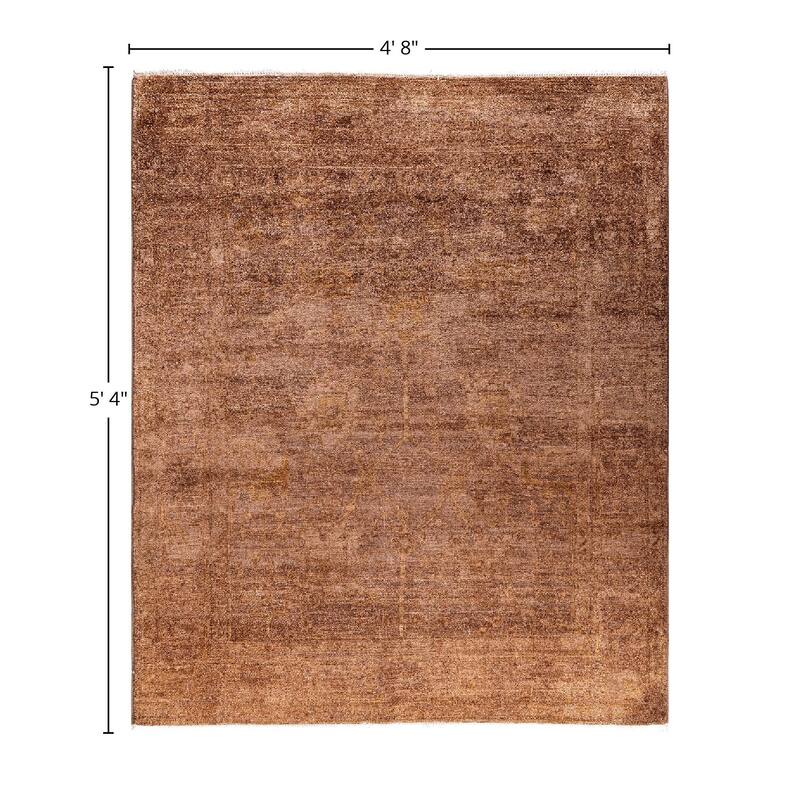 Vibrance One-of-a-Kind Hand-Knotted Area Rug - Beige, 4' 8" x 5' 4" - 4' 8" x 5' 4"