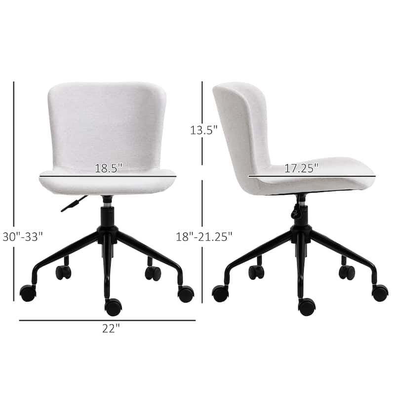 Vinsetto Home Office Chair, Swivel Task Chair with Adjustable Height, Armless