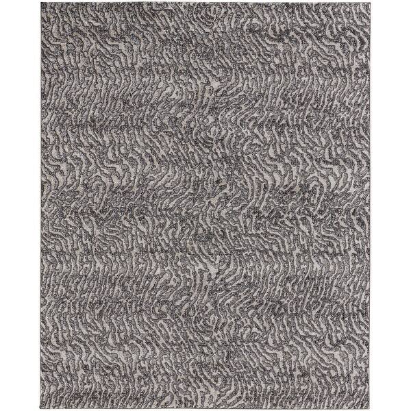 Kayden Contemporary Abstract Beige/Charcoal Gray Area Rug Bed Bath