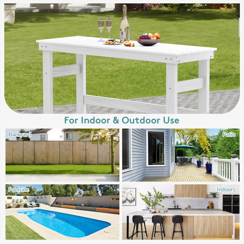 40-inch Outdoor Patio HDPE Pub Bar Table, Balcony Table