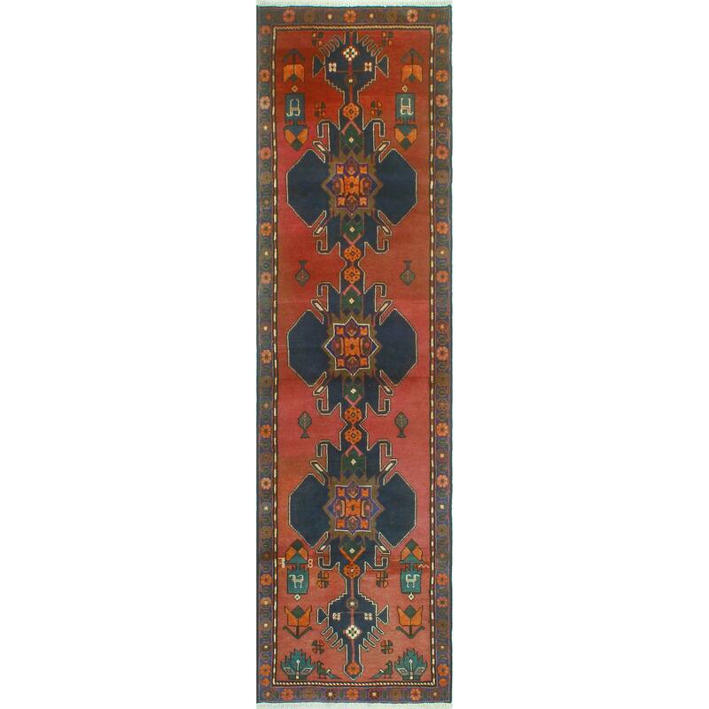 Fine Vintage Distressed Bryson Red/Charcoal Runner - 2'5" x 8'10"