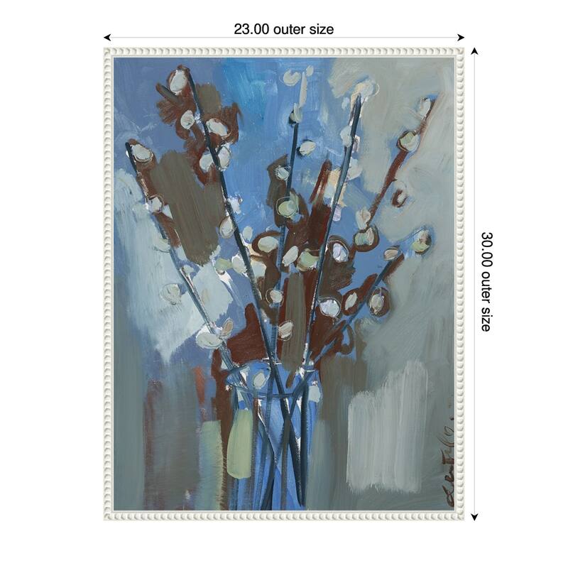 Winter Willow I by Erin McGee Ferrell (23 x 30 in.), Framed Canvas Wall Art Print - Sylvie Beaded White