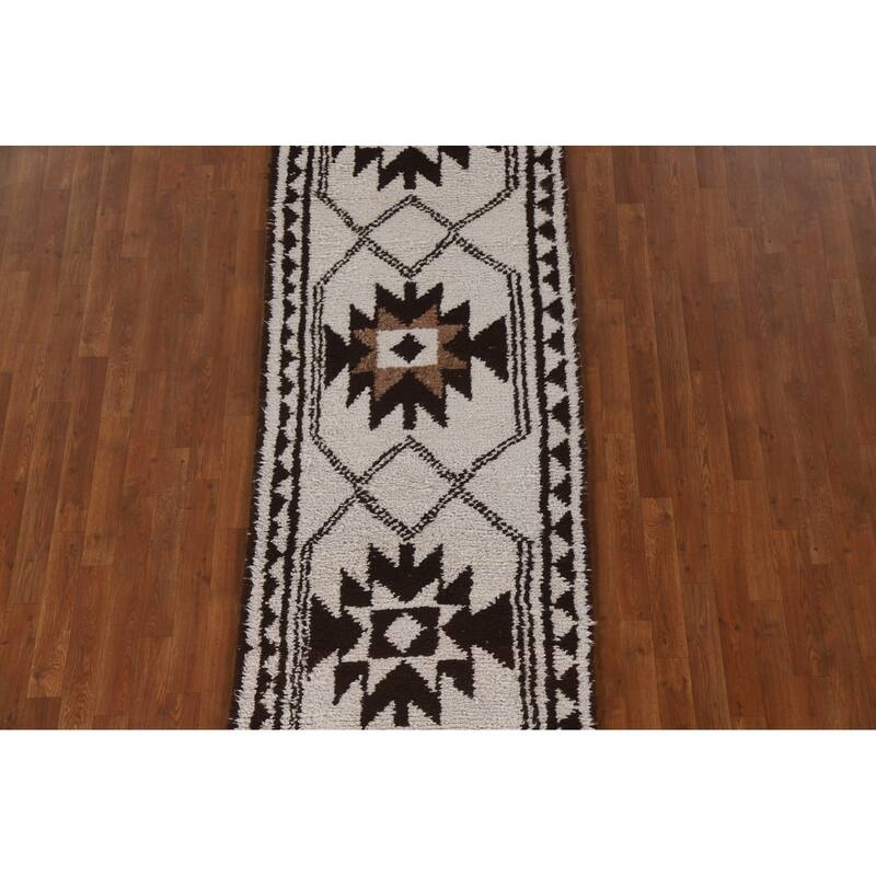 Tribal / Geometric Anatolian Turkish Runner Rug Handmade Wool Carpet - 2'11"x 9'9"