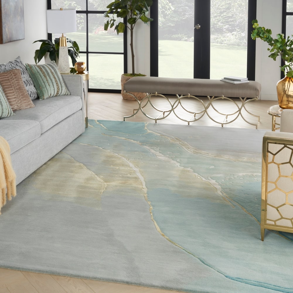 Nourison Prismatic Modern Abstract Shimmer Spa Glam Area Rug