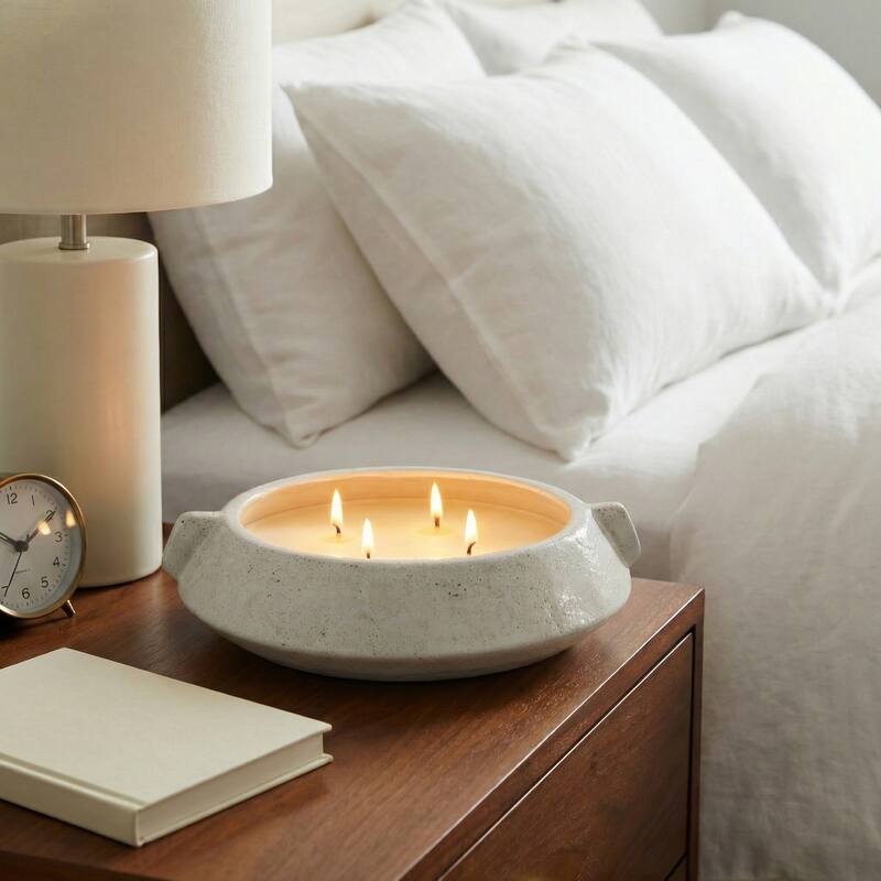 Modern Orange Blossom Citro Scented Candle in Terracotta Bowl - 51oz - 14" - 14.0"