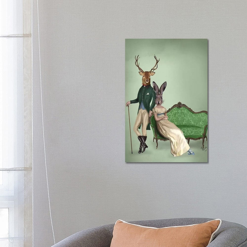 iCanvas "Mr. Deer & Mrs. Rabbit" by Fab Funky Canvas Print