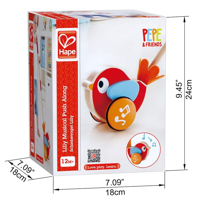 Hape Lilly Musical Push-Along Wooden Toddler Toy, Baby & Toddler