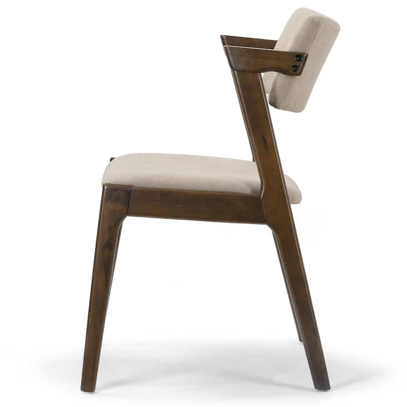 Set of 2 Auden Retro Modern Dark Brown Wood Wing Chair