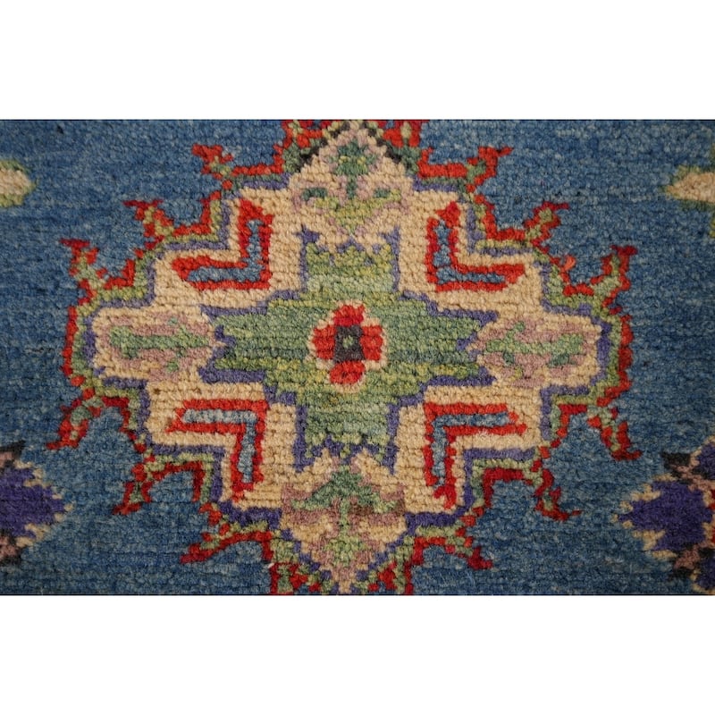Blue Traditional Kazak Foyer Rug Hand-Knotted Wool Carpet - 2'1" x 3'1"