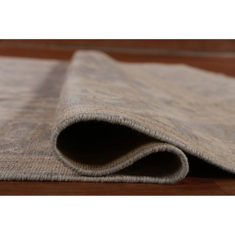 Hand Knotted Oriental 100% Wool Carpet Transitional All-Over Greys & Charcoal Oushak Area Rug - 11' 11'' X 9' 3''