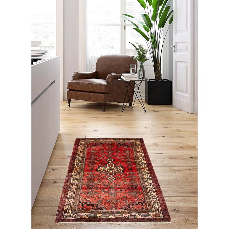 ECARPETGALLERY Hand-knotted Andelz Red Wool Rug - 3'5 x 6'6