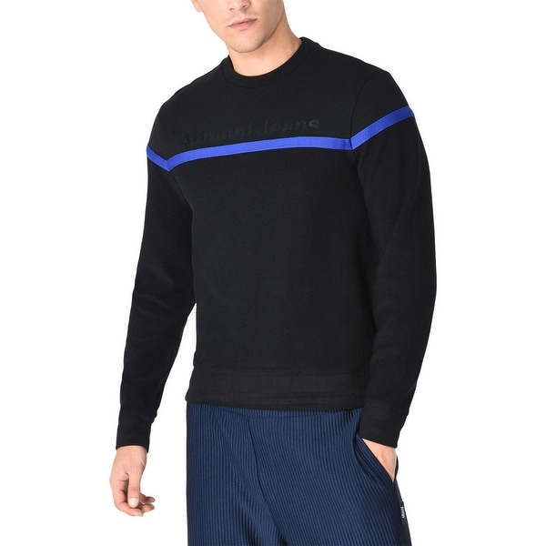 Armani Jeans Mens Embroidery Logo Sweatshirt Medium Black/Blue. Opens flyout.