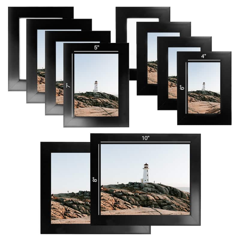 HELLO LAURA 10 Opening Black Wall Hanging Photo Frame Set