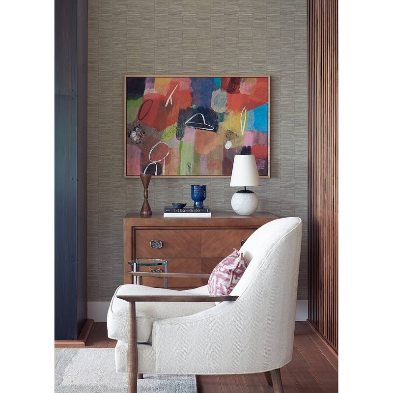 A-Street Prints Jenga Charcoal Striped Column Wallpaper