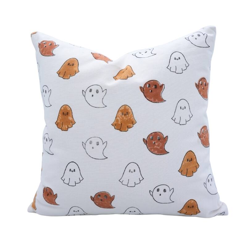 Fabdivine Home Decorative Accent Green Cotton Cushion Case, Skeleton - Pillow Covers - Ghost- Orange, Brown - 14" X 36"