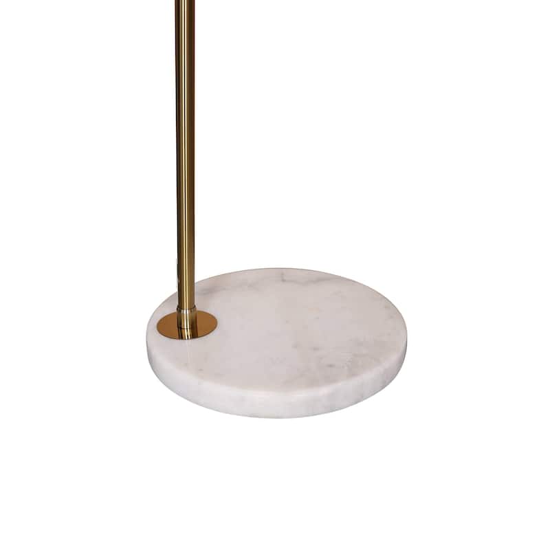Floor Lamp with White Marble Base and Metal Lamp Shade Arco Collection - 76"