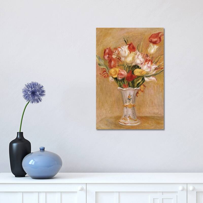 iCanvas "Tulips " by Pierre-Auguste Renoir Canvas Print - 18x12x1.5