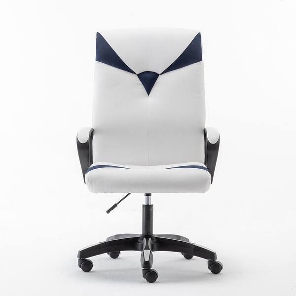 slide 2 of 6, White Navy Ergonomic Height Adjustable Office Chair White Navy