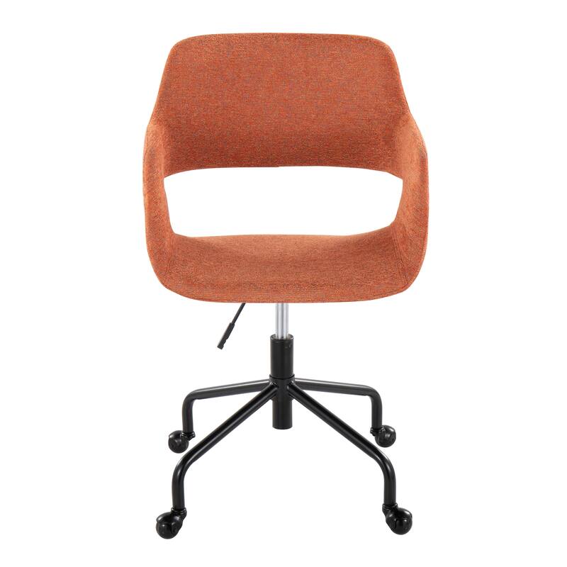 Carson Carrington Vallen Adjustable Office Chair with 4-Star Base - Orange Fabric/Black Metal