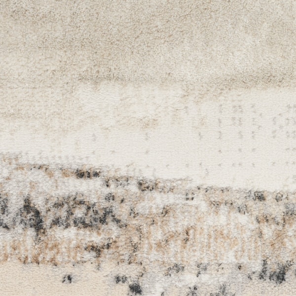 slide 2 of 8, Nourison Illusion Indoor only Cream / Ivory Abstract Area Rug - 5' 3" x 7' Ivory/Multicolor - 5' 3" x 7' - Rectangle