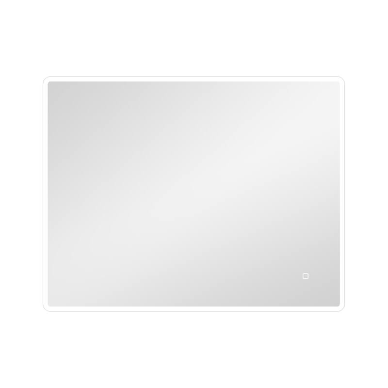 27.55 in. W x 35.43 in. H Rectangular Frameless Wall-Mounted Bathroom Vanity Mirror with Dimmable and Touch Control - Silver