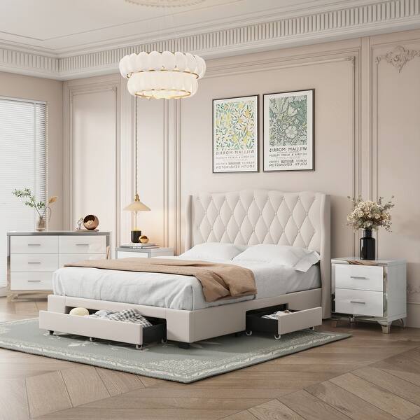 fitted lace wedding dress Lucia 6-drawer Dresser with Mirror White – Value Home Furniture main image 0