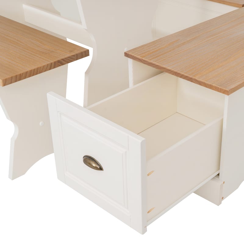 Ame Walnut Backless Nook Table Set