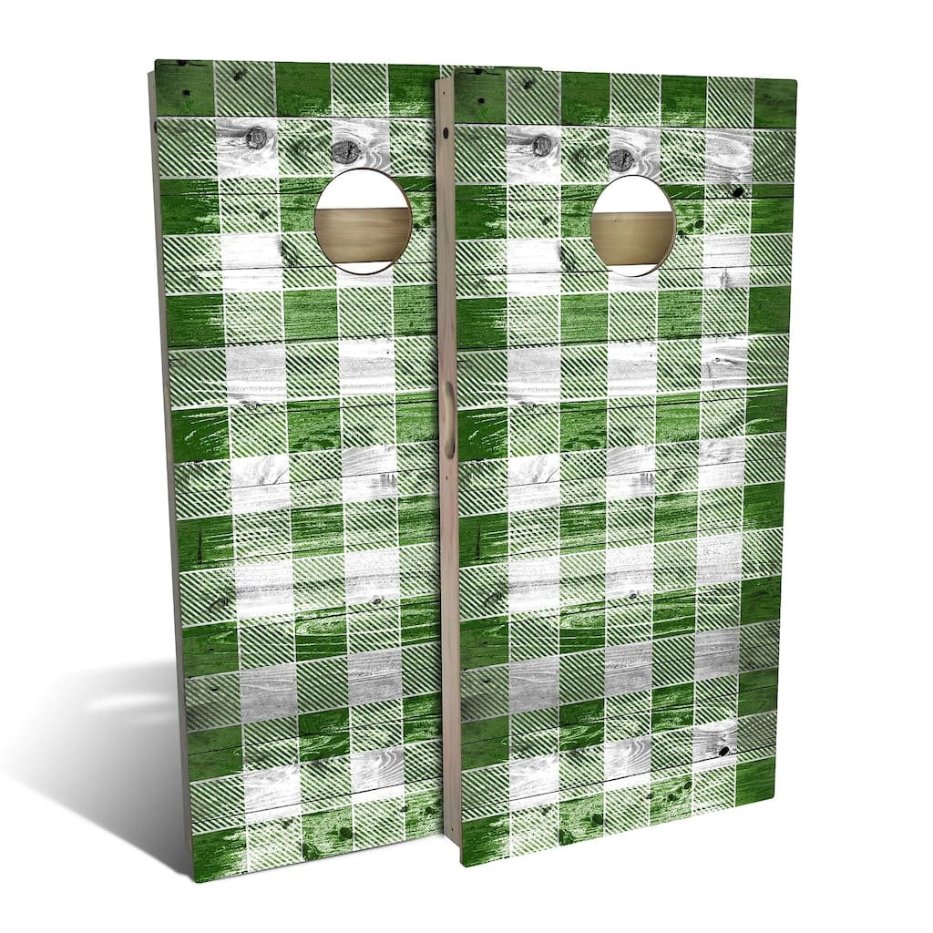Country Living Green Checkered Outdoor Cornhole Board Set