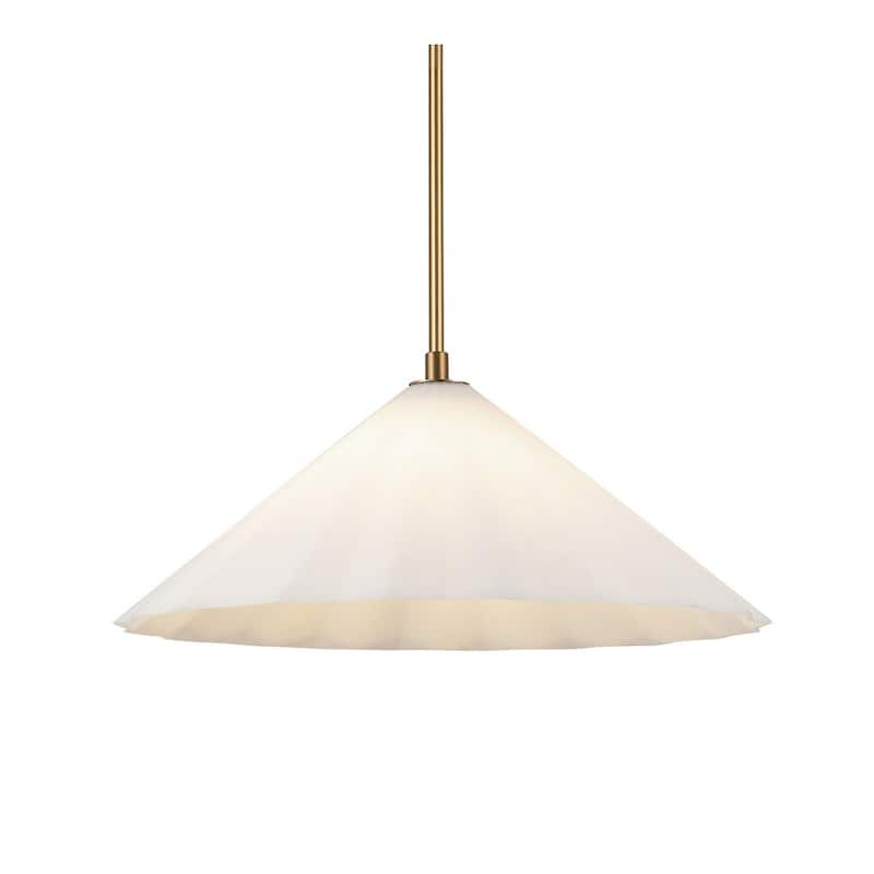 Alora Lighting PD451820 Serena 21" Wide Pendant - Aged Brass / Opal Glass