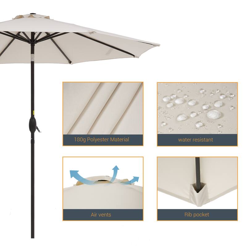 LIVOOSUN 9ft Patio Umbrella Outdoor Table Umbrella with Tilt and Crank